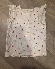 Tee-shirt blanc fraise