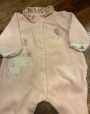 Pijama rose éléphant papillon 0-1 mois 