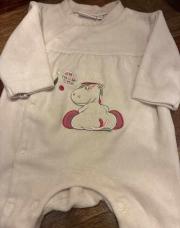 Pijama noukies rose pale avec cheval 3 mois 