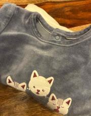 Pijama bleu 2 pièces chat obaibi 18 mois 