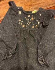 Robe grise brillante fleurs 18 mois tao 