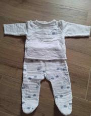 Pyjama 2 pièce blanc éléphant Tao 9M
