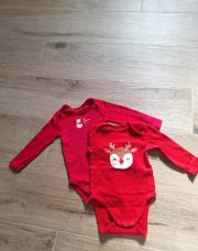 Lot de 2 bodys rouge Noël 12M