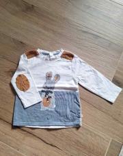 T-shirt blanc/bleu lapin Obaibi 12M