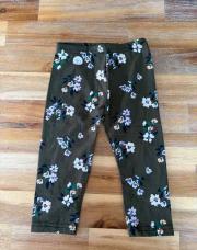 Legging 9 mois neuf kaki fleur 