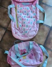 Couffin en tissu pour poupée avec le sac à langer 