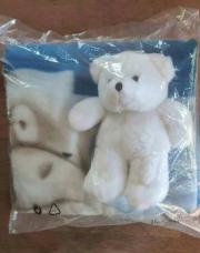 Plaid avec nounours blanc 