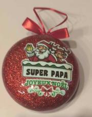 Super papa joyeux Noël boule rouge 