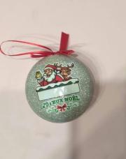 Boule argentée joyeux Noël nominative 