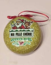 Boule dorée Joyeux Noël ma fille chérie 