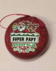 Boule rouge joyeux Noël super papi 