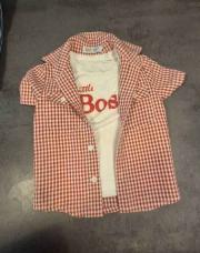 Chemise a carreaux rouge +T schirt little boss 24 mois 