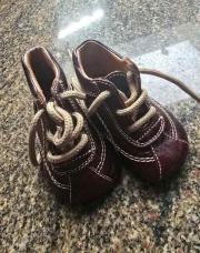 Baskets Zara marron lacets 