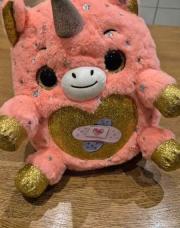 Peluche licorne rose 