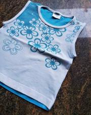 Singlet bleu turquoise blanc à fleur 