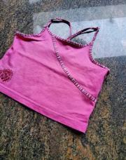 Singlet rose ligné couture 