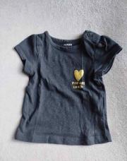 Tee-shirt manches courtes Kiabi 1mois noir coeur or