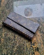 Portefeuille brun strass 