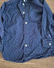 Chemise bleu petit pois HM T 2ans