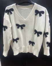 Pull blanc en laine noeux papillons taille xl 
