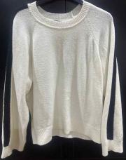 Pull en laine beige avec ligne bleu taille 42 