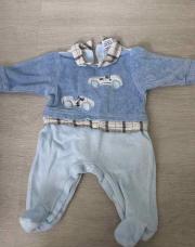 Combi pyjama bleue voiture taille 1/3mois 