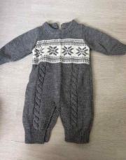 Combi laine grise foncé Taille 1/3mois 