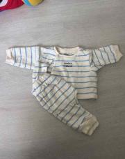 Ensemble beige ligne bleu taille 68