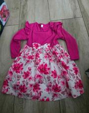 Robe a fleur rose 2/3ans