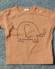 tee-shirt 1 mois orange éléphant