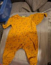 pyjama 1 mois moutarde lapin