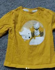 tee shirt jaune 3 mois loup