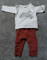 2 pièces 3 mois pantalon rouge tee shirt blanc 