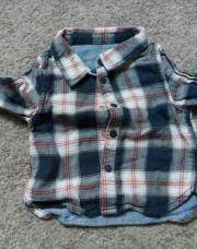chemise réversible  3 mois bleu carreaux