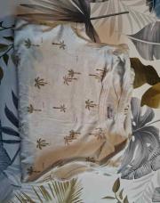 Body longues manches palmiers beige 