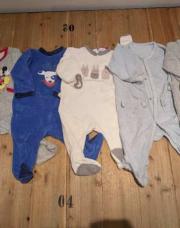 Lot de 5 pyjamas velours (gris/bleu/crème) - 68cm