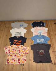Lot de 8 t-shirt manches courtes (gris/bleu/orange/blanc/vert) - 68 cm