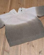 KIABI - Pull bicolore blanc/vert - 68 cm