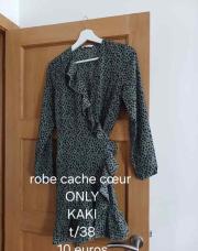 Robe cache cœur only kaki t/38
