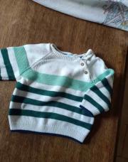 Pull blanc et vert obaibi