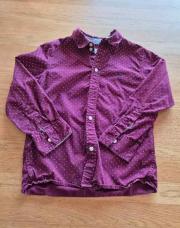 N. Chemise bordeaux/pois T.7ans 122cm
