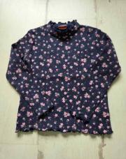 T-shirt TAO marine fleurs rose 6 ans
