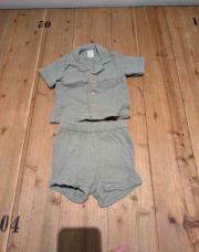 H&M - Ensemble été en gaz coton (vert sauge) - 68 cm@