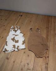 Lot de 2 Salopettes Ourson et marron - 68cm 