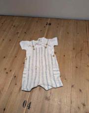 Salopette lignée bleue + t-shirt blanc - 68cm