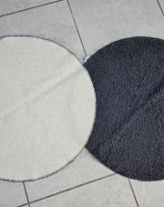 Tapis rond gris