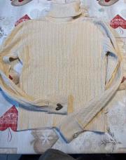 Pull col roulé taille unique cœur manche 