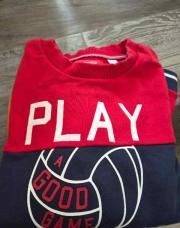 Pull okaidi play rouge bleu 8 ans 