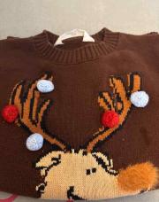 Pull brun Noël 122/138