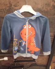 Sweat zippé dino bleu & orange 3A